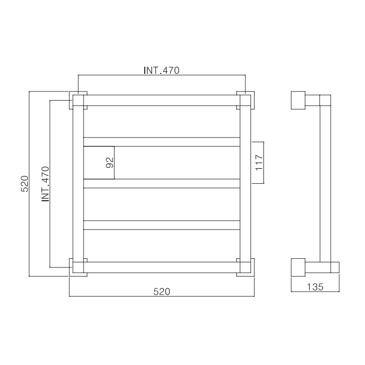 Полотенцесушитель для гвс для ванной Margaroli Quadri 710/3 ФОТО