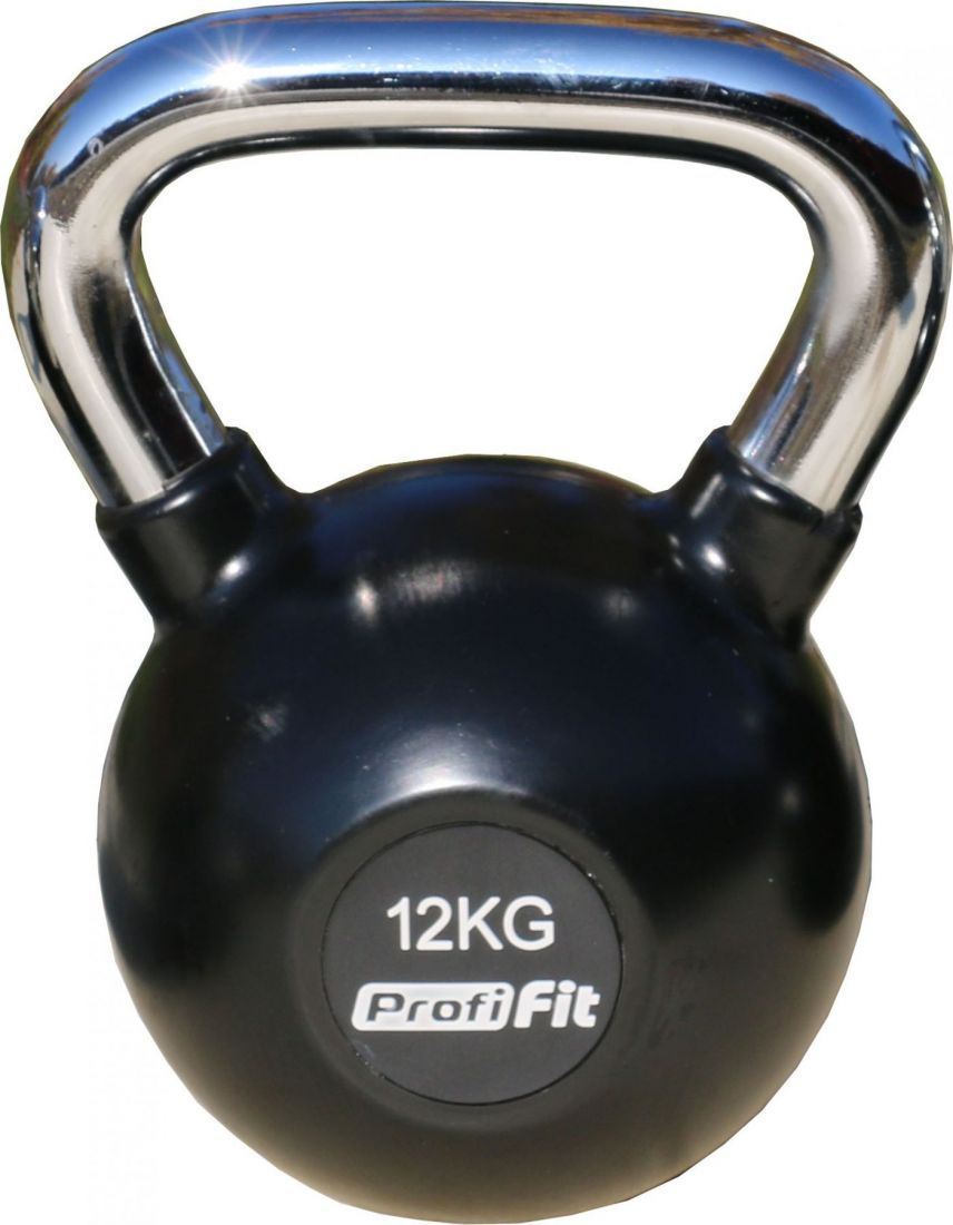 Гиря обрезиненная с хромированной ручкой PROFI-FIT, 12 кг