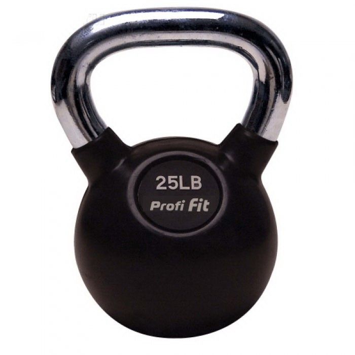 Гиря обрезиненная с хромированной ручкой PROFI-FIT, 18 кг