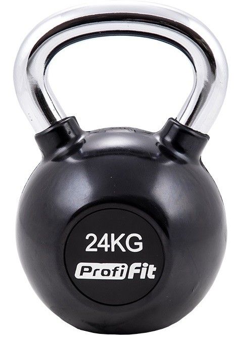 Гиря обрезиненная с хромированной ручкой PROFI-FIT, 24 кг