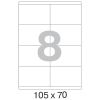 73621 / 641802 Этикетки самоклеящиеся Mega label белые 105х70 мм (8 штук на листе А4, 100 листов в упаковке)