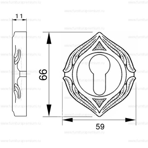 Накладка на замок с цилиндром Mestre 0EY073