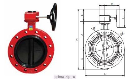 Затвор дисковый ГРАНВЭЛ ЗПТЛ-FLN-5-150-MN-HT DN150 16кгс/см2