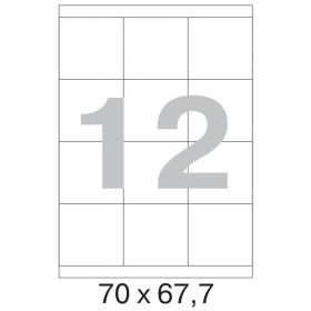 73624 / 641804 Этикетки самоклеящиеся MEGA LABEL 70х67.7 мм / 12 шт. на листе А 4 ,100 листов