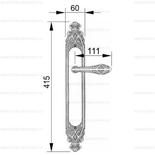 Ручка на планке Mestre 0A3434