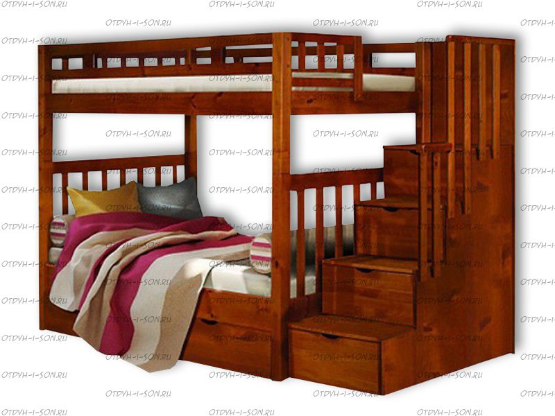 Кровать двухъярусная Артек с высокими верхними бортиками №В