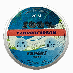 Леска рыболовная 0,20 мм 20 м флюорокарбон Expert Profi Fluorocarbon 100%