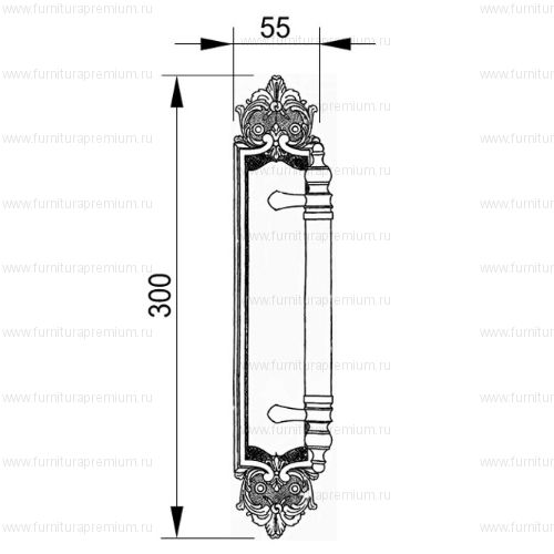 Ручка-скоба Mestre 0M3802. Длина 300 мм