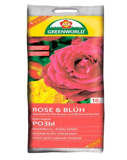 Грунт ASB Greenworld для розы и обильно-цветущих растений, 18 л