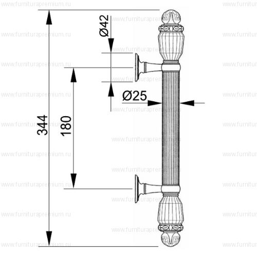 Ручка-скоба Mestre 0N4764.C. Длина 340 мм