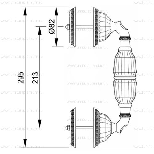 Ручка-скоба Mestre 0N6204. Длина 295 мм