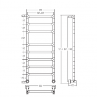 Хромированный полотенцесушитель на отопление для ванной Margaroli Sereno 4-484/8 схема 1