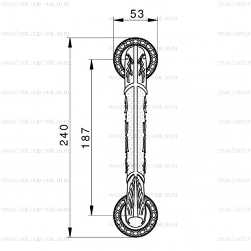 Ручка-скоба Mestre 0N7003. Длина 240 мм