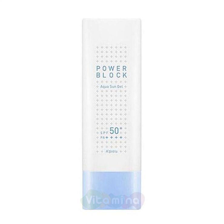 A'Pieu Увлажняющий солнцезащитный гель Power Block Aqua Sun Gel SPF50+/ PA++++, 50 мл