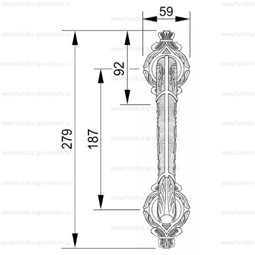 Ручка-скоба Mestre 0N7102. Длина 279 мм