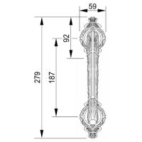 Ручка-скоба Mestre 0N7102. Длина 279 мм. схема