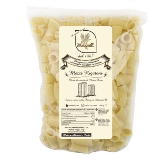 Паста Медзи Ригатони Пастифичио Машиарелли 500 г, Mezzi Rigatoni Pastificio Masciarelli 500 gr