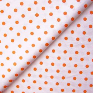 Ткань Хлопок Оранжевый горошек 50x40