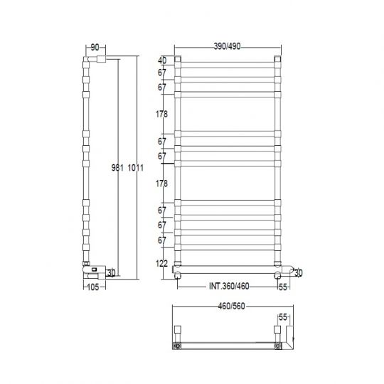 Полотенцесушитель электрический Margaroli Sole 514/11 TQ ФОТО