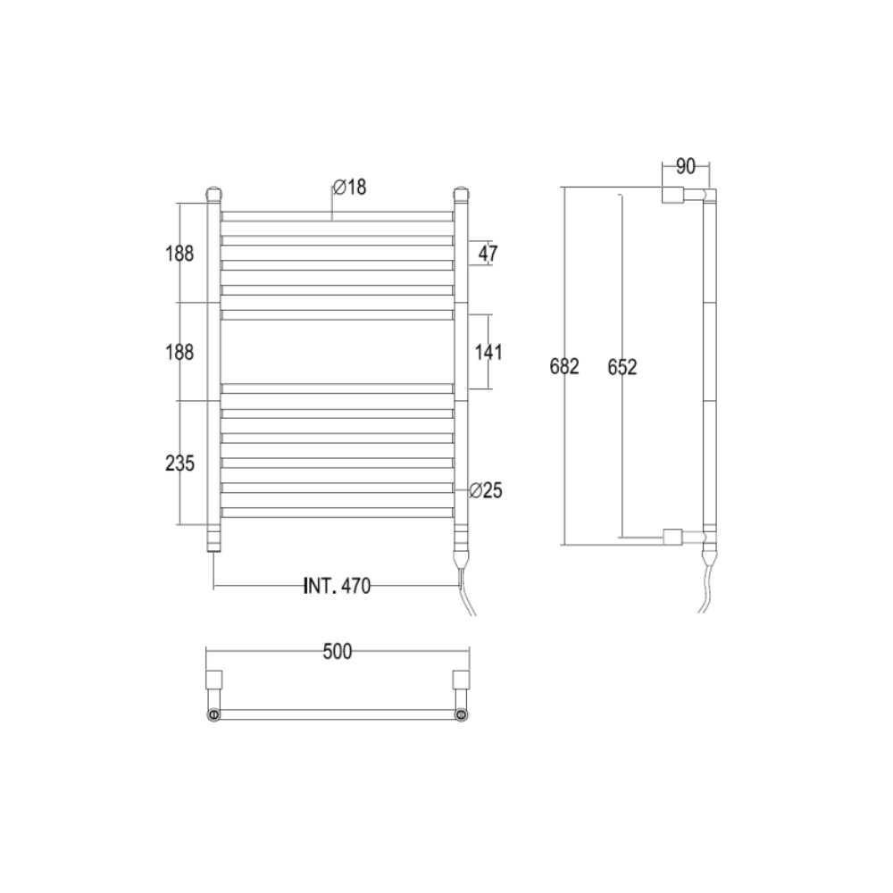 Полотенцесушитель электрический Margaroli Mini 3-584 схема 1