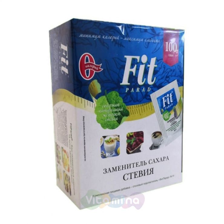 Fit Parad Смесь подсластителей № 14"на основе эритритола и стевии, саше 100 шт.
