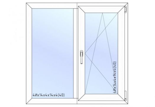 Окно REHAU 1200х1200 поворотно-откидная створка