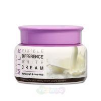 FarmStay Осветляющий крем для лица с молочными протеинами Milk Visible Difference White Cream, 100 мл