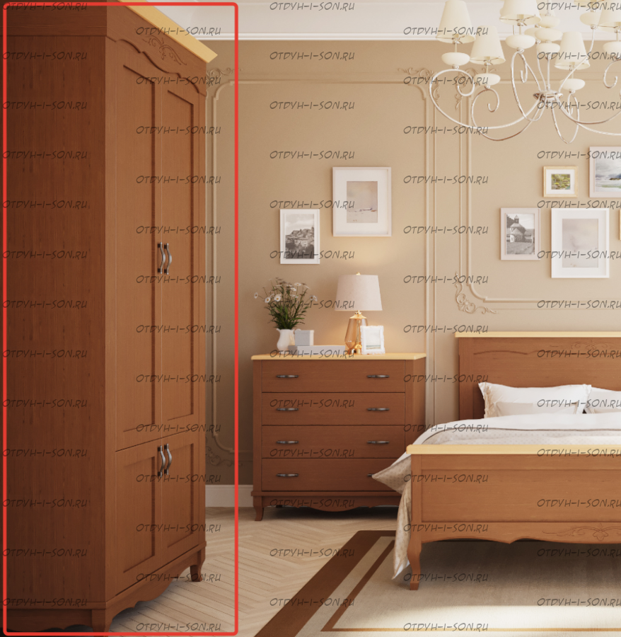 Шкаф 2-дверный Кассис Массив DreamLine