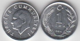 Турция 1 лира 1984 год UNC