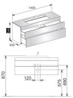 Keuco Edition 400 31583 тумба под раковину 140x53,5 схема 2