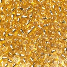 Бисер чешский 17020 светло-золотой прозрачный серебряная линия внутри Preciosa 1 сорт купить оптом