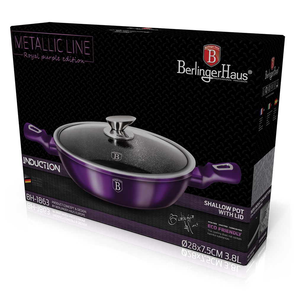 Сотейник с крышкой 28см Berlinger Haus ВН-1863 Royal Purple Metallic Line