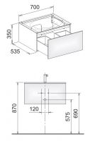 Keuco Edition 11 31341 тумба под раковину 70x53,5 схема 1