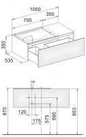 Keuco Edition 11 31153 тумба под раковину 105x53,5 схема 1