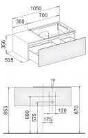 Keuco Edition 11 31154 тумба под раковину 105x53,5 схема 1