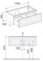 Keuco Edition 11 31351 тумба под раковину 105x53,5 схема 1