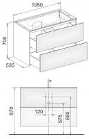 Keuco Edition 11 31352 тумба под раковину 105x53,5 схема 1