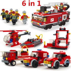 Конструктор Пожарная техника 6 в 1  Lego реплика 520 деталей