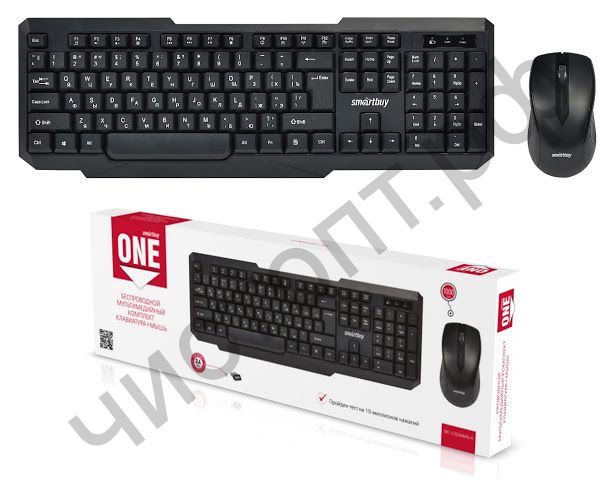 Набор (клав.+мышь) беспровод. Smartbuy ONE черный (SBC-230346AG-K) мультимед
