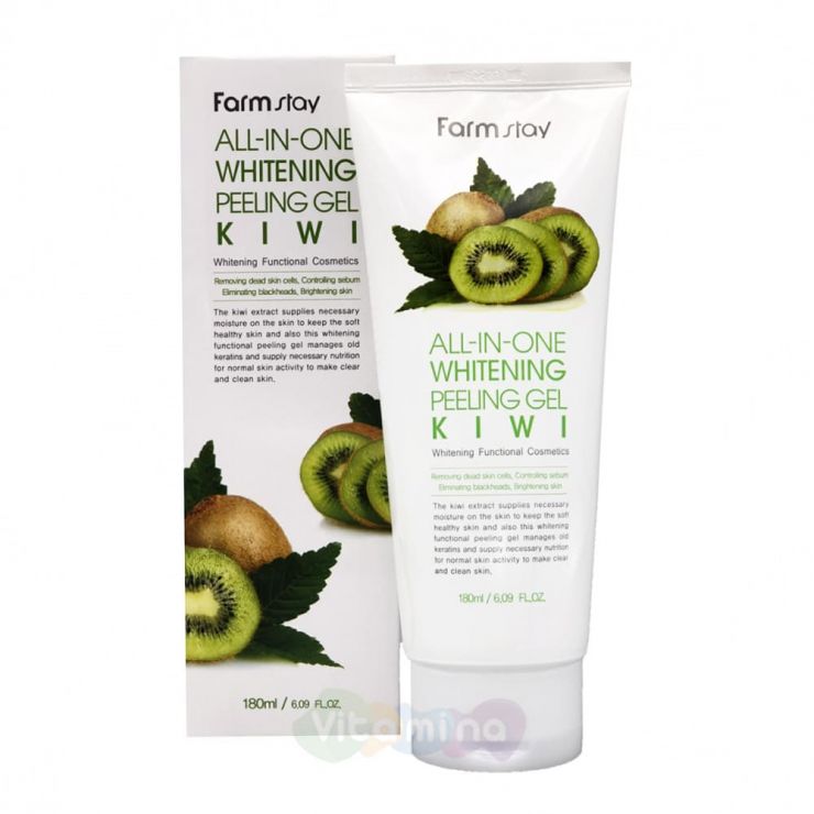 FarmStay Пилинг-скатка c экстрактом киви All In One Whitening Peeling Gel Cream Kiwi, 180 мл