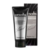 FarmStay Глубокоочищающая пенка с муцином черной улитки и угольной пудрой Black Snail Deep Cleansing Foam, 180 мл