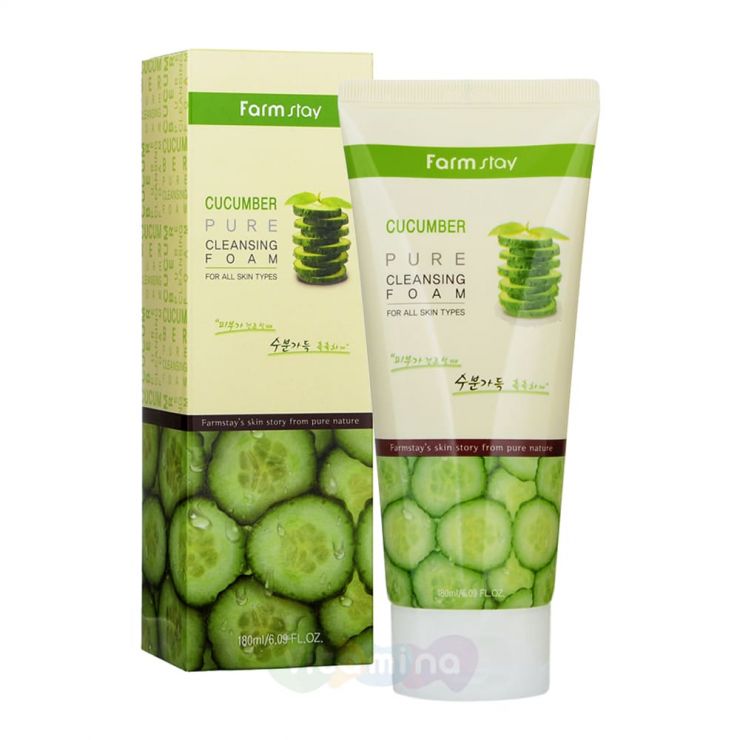 FarmStay Увлажняющая пенка для умывания с экстрактом огурца Cucumber Pure Cleansing Foam, 180 мл