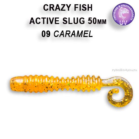 Мягкая приманка Crazy Fish Active Slug 2" 50мм / упаковка 10 шт / цвет: 9-6 (запах кальмар)