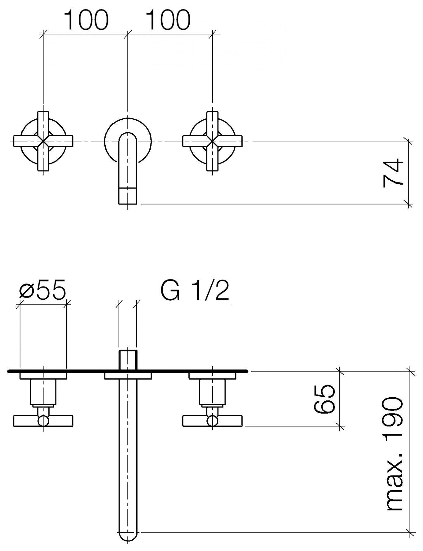 Dornbracht Tara. смеситель для раковины 36712892 схема 1