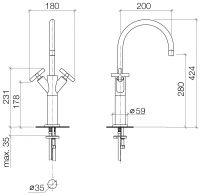 Dornbracht Tara. смеситель для раковины 22533892 схема 1