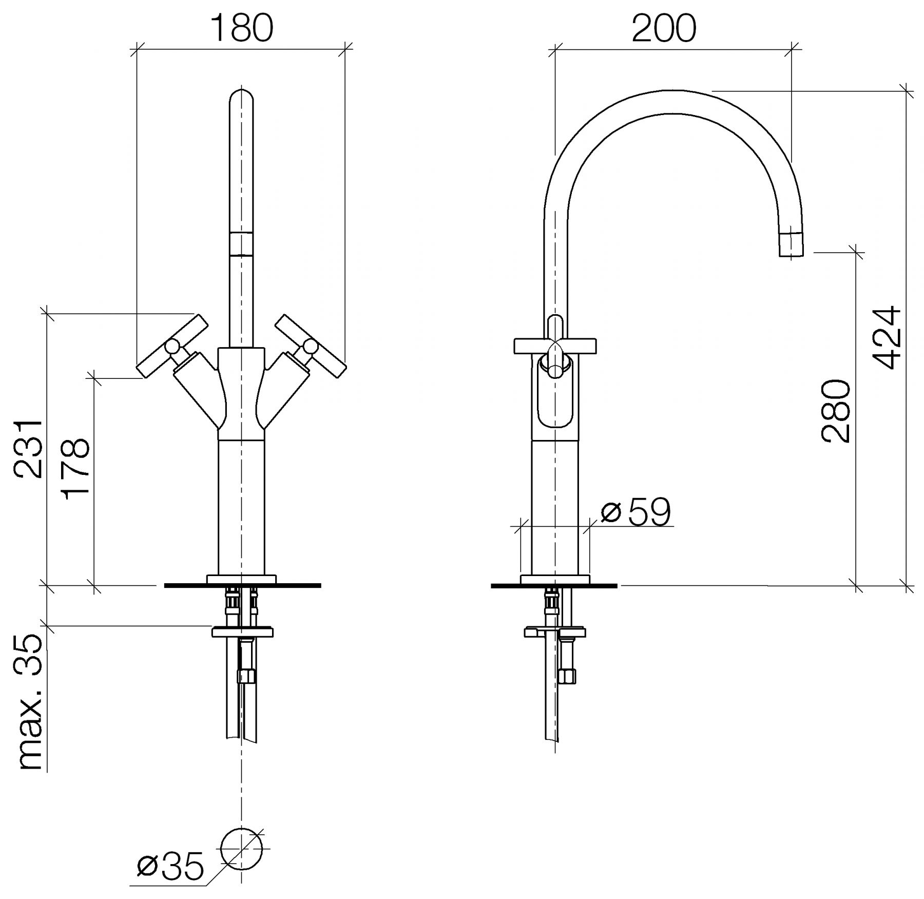 Dornbracht Tara. смеситель для раковины 22533892 схема 1