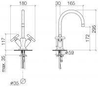 Dornbracht Tara. смеситель для раковины 22513892 схема 1