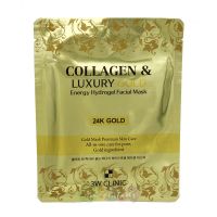 3W CLINIC Гидрогелевая маска для лица с золотом Collagen & Luxury Gold Energy Hydrogel Facial Mask, 30 гр