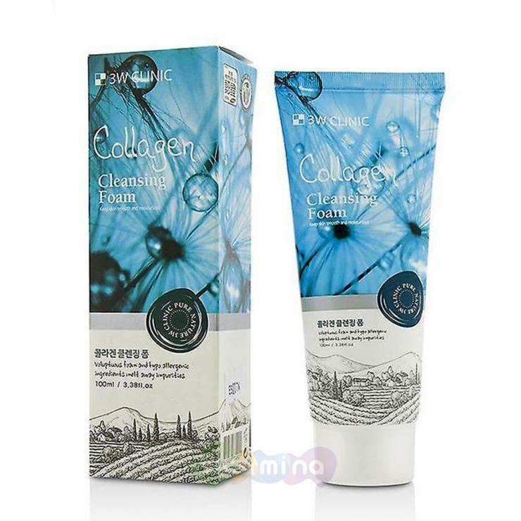 3W CLINIC Укрепляющая пенка с коллагеном Collagen Cleansing Foam , 100 мл