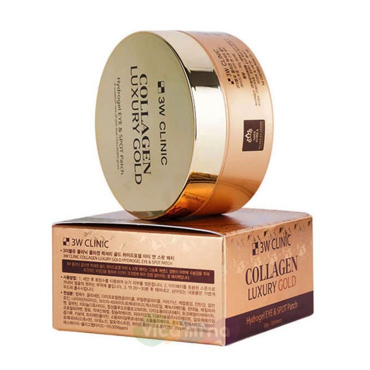 3W CLINIC Гидрогелевые патчи с коллагеном и коллоидным золотом Collagen Luxury Gold Hydrogel Eye & Spot Patch, 60 шт